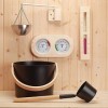 Seau de sauna avec cuillère, ensemble de seau de sauna avec cuillère, ensemble daccessoires de sauna avec cuillère/sablier/t