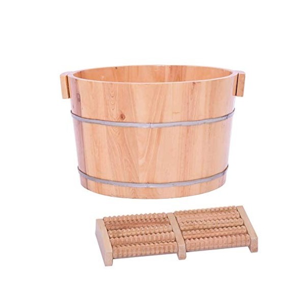 ZILOOK Seau pour Bain de Pieds, Accessoires de Sauna, Seau deau pour Seau de Sauna, baignoires de Bain de Pieds en Bois Fait