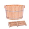 ZILOOK Seau pour Bain de Pieds, Accessoires de Sauna, Seau deau pour Seau de Sauna, baignoires de Bain de Pieds en Bois Fait