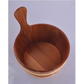 Samnuerly Ensemble de Seau de Sauna en Bois de cèdre avec Seau de Sauna Comprenant Insert et louche de Sauna, Accessoires de 
