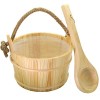 Jasufud 3 Pcs Trousse daccessoires pour Sauna,Seau et Sauna en Bois | Seau Sauna en Bois avec poignée, Accessoires Bain à re