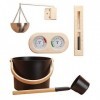 Ensemble daccessoires de Sauna, Ensemble de Seau de Sauna, Seau de Sauna avec louche, Ensemble de Sauna 5 pièces avec Seau d