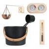 Ensemble daccessoires de Sauna, Ensemble de Seau de Sauna, Seau de Sauna avec louche, Ensemble de Sauna 5 pièces avec Seau d