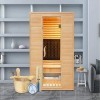 Ensemble daccessoires de sauna 5 pièces Premium avec seau de sauna en bois de conifère, louche de sauna, jauge de climat rec