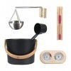 Seau de Sauna avec cuillère, Ensemble de Seau de Sauna avec cuillère, Ensemble daccessoires de Sauna avec cuillère/sablier/t