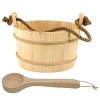 Lot de 3 accessoires de sauna – Seau de sauna et cuillère en bois, seau de sauna en bois avec poignée, accessoires , seau en 