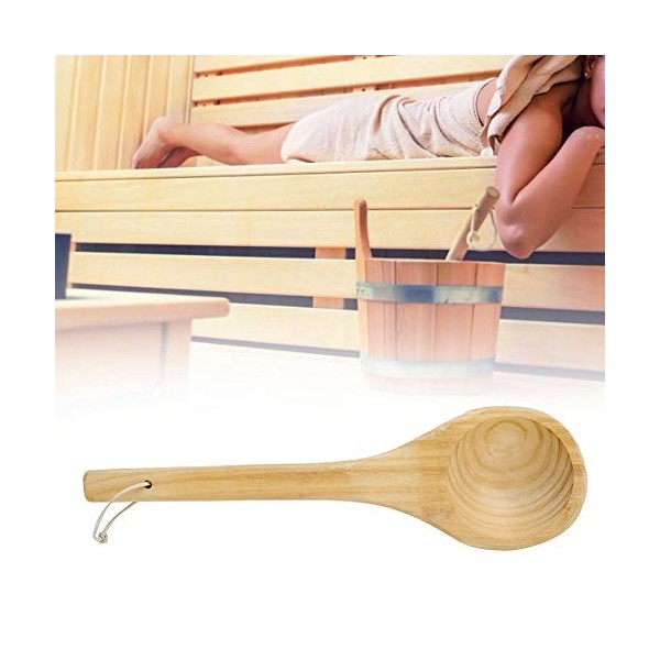 Louche de sauna, cuillère de salle de bain, cuillère spéciale pour salle de sauna, accessoire de spa de sauna en bois fait à 