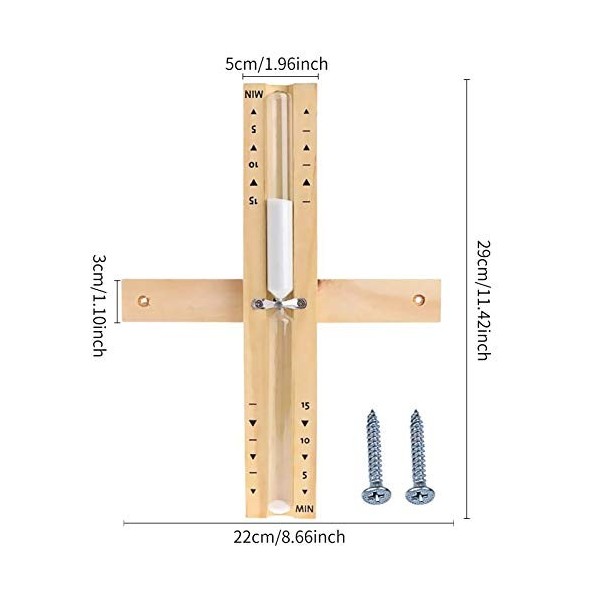 Sablier de Sauna,15 Minutes Sablier Sauna,Sauna Sablier,Minuterie de Sable,Minuteur sablier en bois,sauna compte à rebours,Co