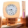 Udbrud Sauna Thermomètres, 2 en 1 Thermomètre Hygromètre de Salle de Sauna 15 Minutes Sablier Sauna Hygromètre de Sauna Résis