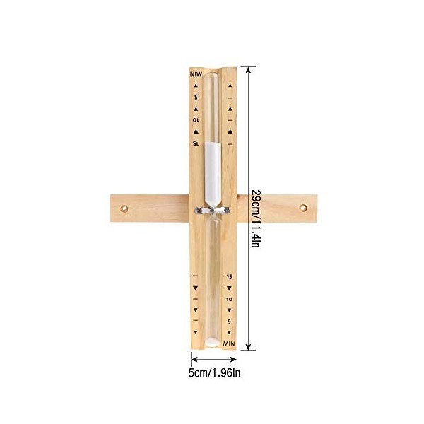 Gobesty Sablier sauna en bois 15 minutes - Accessoire de sauna - Minuteur avec sablier rotatif - Résistant à la chaleur - Mon