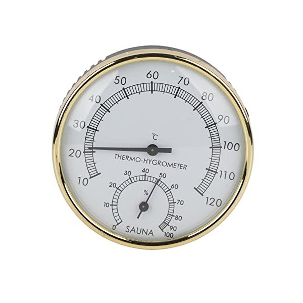 Thermomètre de Sauna Thermostat de Sauna Circulaire Numérique 11 × 11 × 4 Cadran en Métal Thermomètre Dintérieur Hygromètre 