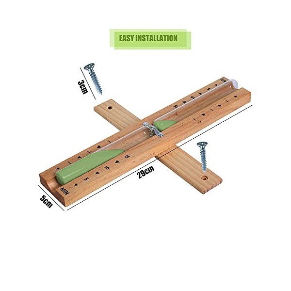 HENGBIRD Sablier de sauna avec minuteur de 15 minutes, résistant à la chaleur, sablier en bois vert sable