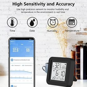 eMylo Smart WiFi IR Télécommande WiFi Capteur de température et dhumidité Contrôleur IR Universel Tuya Hygromètre dintérieu