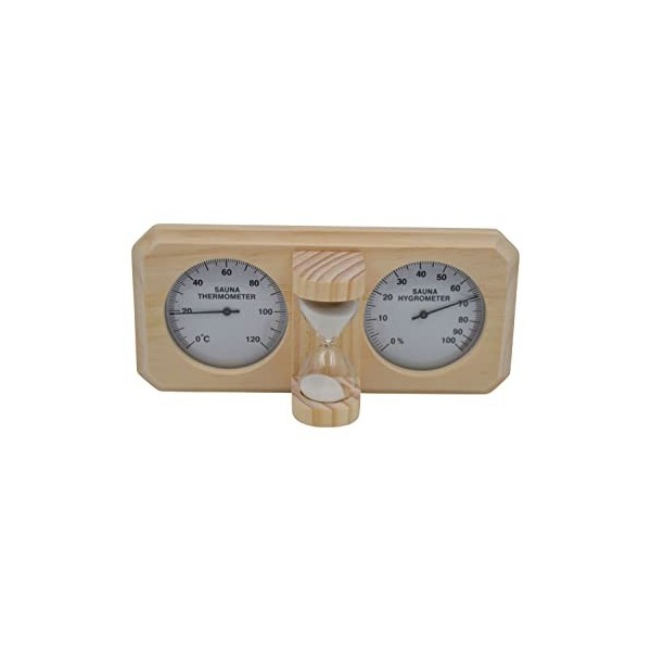 InstrumenteNrw Thermomètre hygromètre avec sablier pour sauna