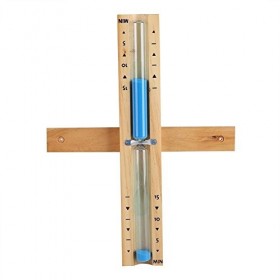 Mifive Minuterie de 15 Minutes Minuterie de Sable Rotative pour Mur de Sablier Sauna Compte à Rebours 15 Minutes Bleu 