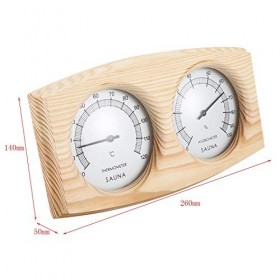 ACAMPTAR Salle de Sauna ThermomèTre Un Bois HygromèTre Un Vapeur ThermomèTre de Salle de Sauna Instrument DHumidité Humidité