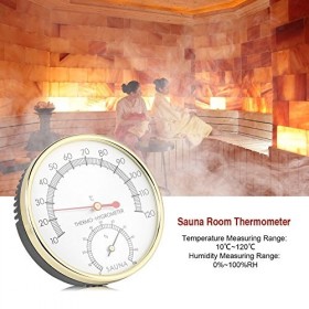 Thermo hygromètre Sauna,Delaman Thermomètre dintérieur 2 en 1 à Cadran métallique Hygromètre Hygro thermomètre