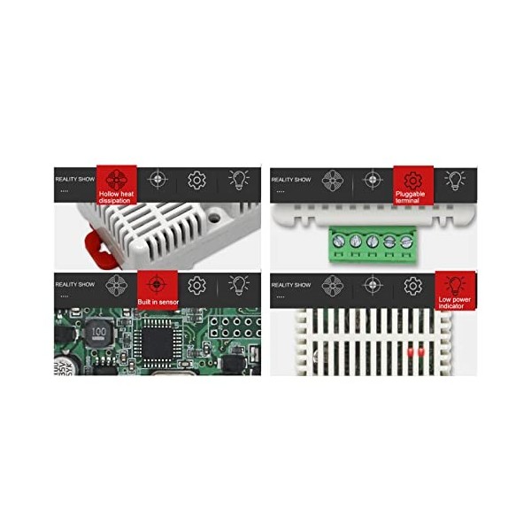 Capteur dhumidité de la température, transmetteur dhumidité de la température DC10-30V Bonne Dissipation de la Chaleur Répo