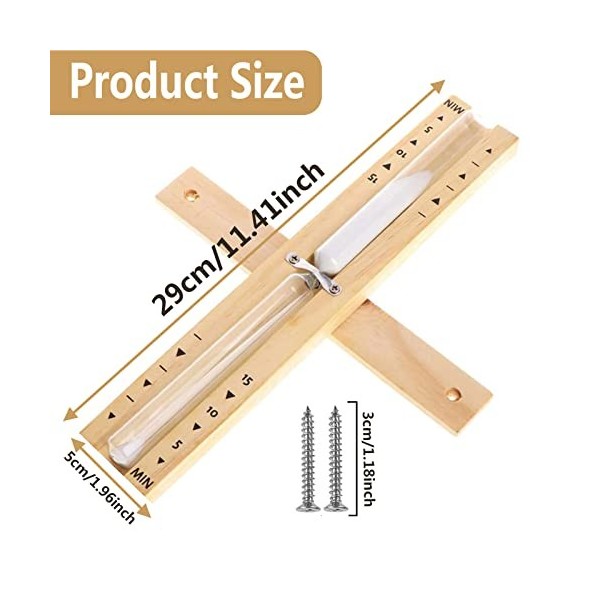 Qunkun Sablier de sauna, 15 minutes sablier blanc pour sauna - En bois de pin naturel et verre - Robuste et résistant à la ch