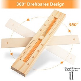 Sablier de sauna DEATPOYE - 15 minutes - En bois de pin - Accessoire de sauna - Minuteur - Couleur contrastée - Orange + 2 vi