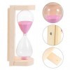 DOITOOL en Bois Sauna Minuterie Rotation Sauna Sable Minuterie Salle de Verre Horloge avec Rose Sable pour Salle De Bains