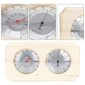 Omabeta Thermomètre de Sauna hygromètre en Bois 2 en 1 Accessoires de Sauna avec 20 ℃ -140 ℃ pour mesurer lhumidité de la te