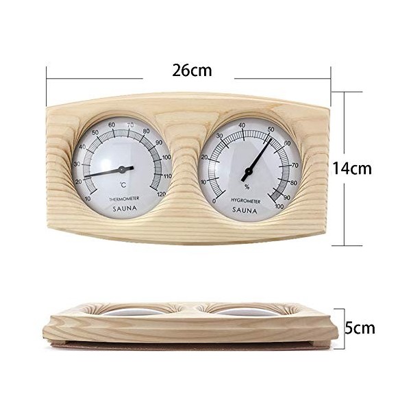 Horloge numérique 2 en 1 à double jauge pour bain à vapeur - Mesure intérieure - Sauna OM - Affichage numérique chaud - Résis