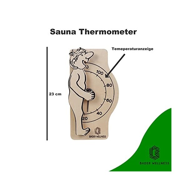 Bader Wellness® Mann mit Witz | Saunamann, HolzSauna, Dekor für Sauna | schonend verarbeitet | Saunazubehör