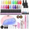 COSCELIA Kit Vernis Semi Permanent 24 Couleurs Vernis à Ongles Lot avec 36W Lampe UV LED Soak Off Base et Top Coat vernis Str