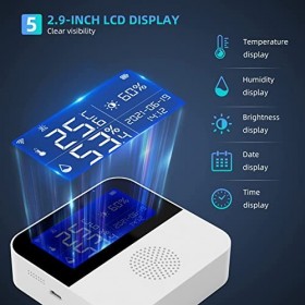 Capteur de température WiFi avec échantillon externe étanche, moniteur dhumidité Tuya Smart Temperature avec écran LCD rétro