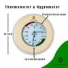 Bader Wellness® Thermomètre et hygromètre 2 en 1, dans un cadre en bois, Ø 145 mm, résistant à la chaleur, avec thermomètre +