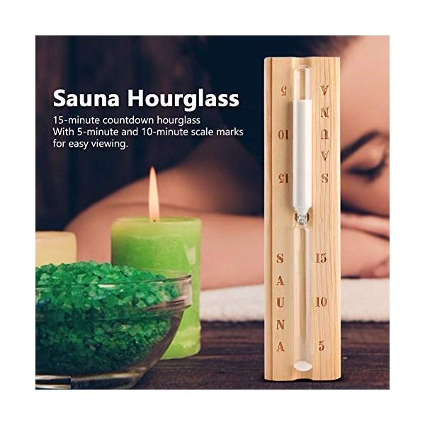 Atyhao Minuteries Sauna en Bois Sablier 15 Minutes Minuterie de Sable Compte à rebours Accessoire pour Sauna Spa Room