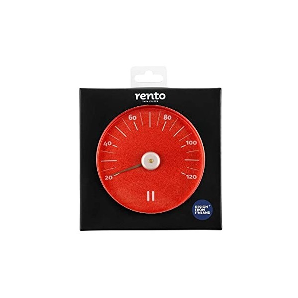 Rento Thermomètre de sauna en aluminium Rouge