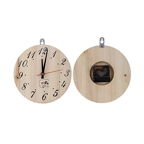 Pssopp Accessoire DHorloge de Sauna Affichage Numérique Rond Décoratif Horloge de Sauna Décor Horloge en Bois pour Bois pour