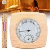 Thermomètre de sauna et sablier 2 en 1 en bois - Thermomètre de sauna précis - Hygromètre avec verre trempé - 15 minutes - Sa