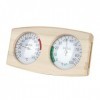 FENGQ Thermomètre hygromètre 2 en 1 pour sauna, thermomètre hygromètre en bois, accessoire de sauna, hygrothermographe, therm