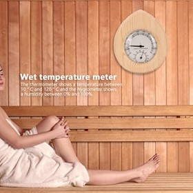 Hygromètre de Sauna, Thermo-hygromètre fabriqué à la Main résistant aux Hautes températures pour Salle de Sauna pour Salle de