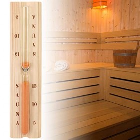 ciciglow Sablier de Sauna, Horloge de Sauna de Chaleur en Bois précise décorative 15 Minutes en Plastique de Montage Mural po