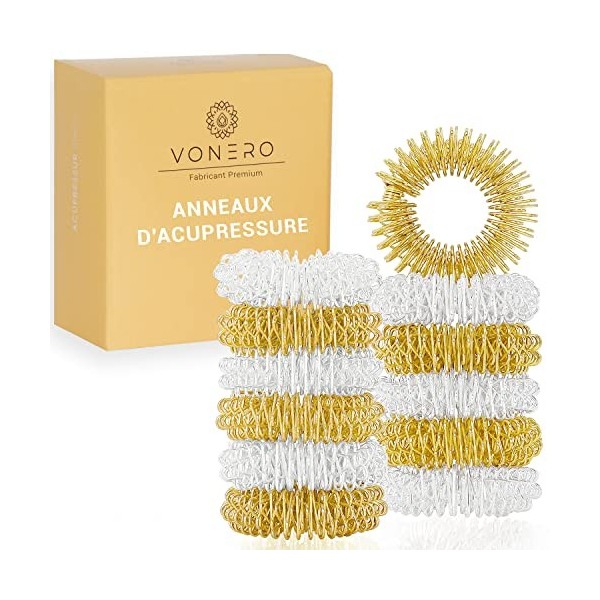 VONERO® Premium bagues de massage | Anneaux de massage pour les doigts | Anneau dacupression | massage main | anti stress | 