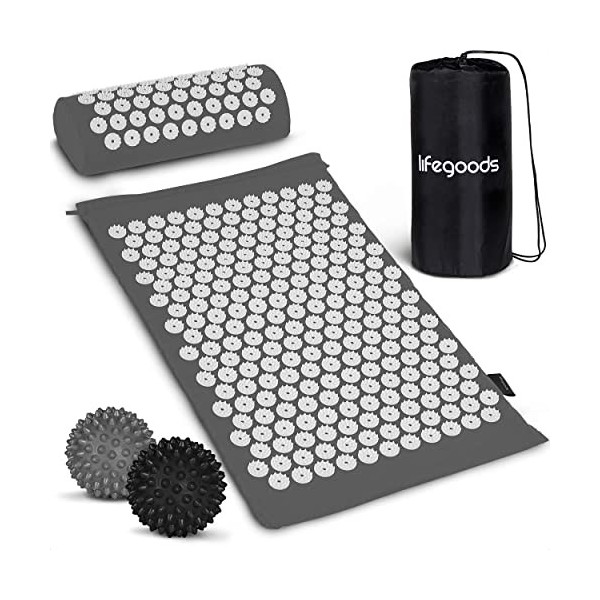 LifeGoods Tapis Acupression - Tapis de Massage - Tapis dAcupression - Mal De Dos - Relaxation et Traitement de la Douleur - 