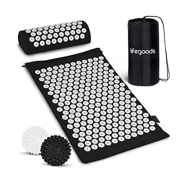 LifeGoods Tapis Acupression - Tapis de Massage - Tapis dAcupression - Mal De Dos - Relaxation et Traitement de la Douleur - 