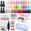 COSCELIA Kit Vernis Semi Permanent 15PC Gels, 36W Lampe UV/LED Vernis Ongle Gel UV Gel Kit Complet Manucure de démarrage avec