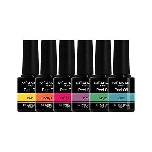 MEANAIL Paris - Coffret Manucure - Vernis Semi Permanent - 6 Vernis à Ongles - Compatibles Lampe UV LED - Coffret BEACH CLUB 