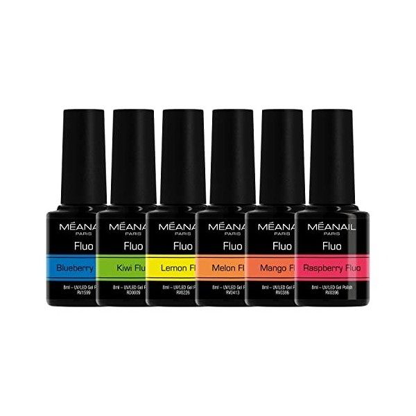 MEANAIL Paris - Coffret Manucure - Vernis Semi Permanent - 6 Vernis à Ongles - Compatibles Lampe UV LED - Coffret BEACH CLUB 