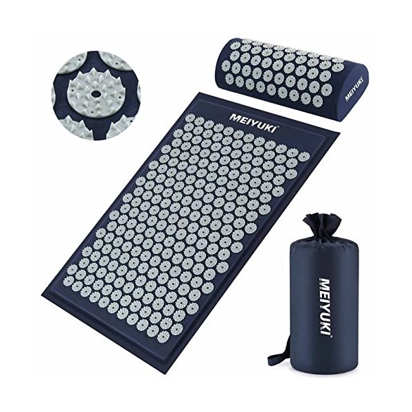 Acupressure Tapis de massage et coussin dacupression avec sac de transport, relaxation et méditation, tapis dacupression av