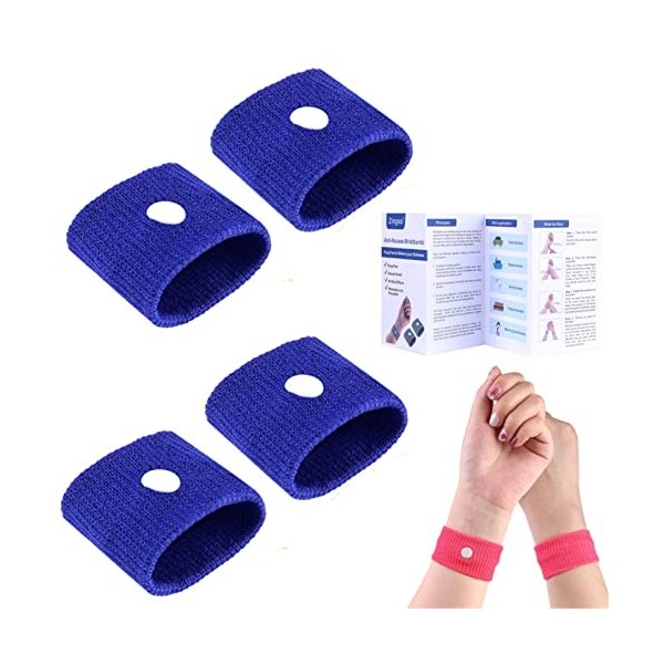 2 Paires de Bracelets Anti-nausées pour Le Mal des transports pour Enfants et Adultes - Bracelets dacupression Naturelle pou