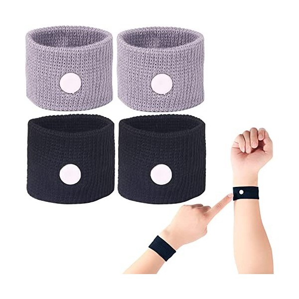 Lot de 4 bracelets dacupression anti-nausées,grossesse,nausées de voyage sans effets secondaires,idéal pour les enfants,les 