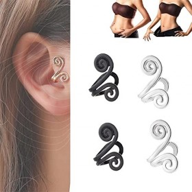 WMHHN Zunis Boucles doreilles amincissantes dacupression, dacupression Zunis, Clip de manchette doreille for femmes homme