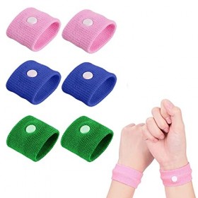 Bracelet Anti Nausée,Bande De Poignet De Soulagement De Nausée,Bandes de Maladie de Voyage pour Voiture Vertige 6pcs,idéal po