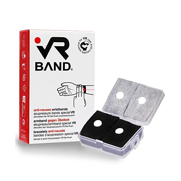 VR BAND Bracelets Anti-nausée spécial VR 4 Bandes d’acupression, stimule Le Point dacupression P6 Nei-Kuan Lot de 2 Paires